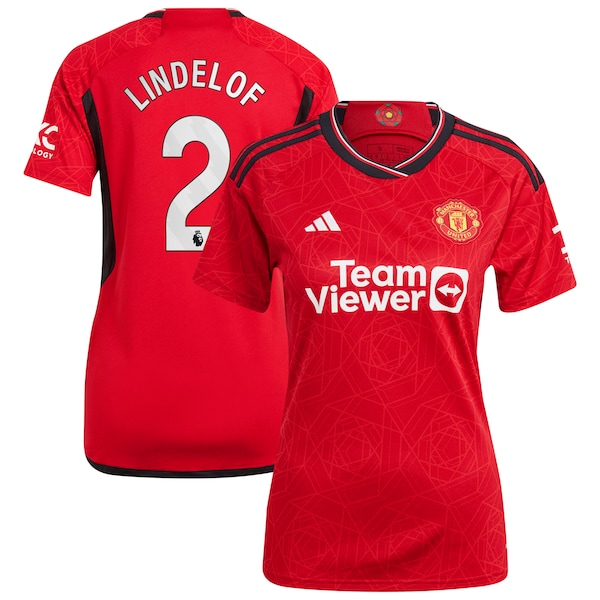 Victor Lindelof Manchester United adidas Women's 2023/24 Home Replica Player Jersey - Red/Green