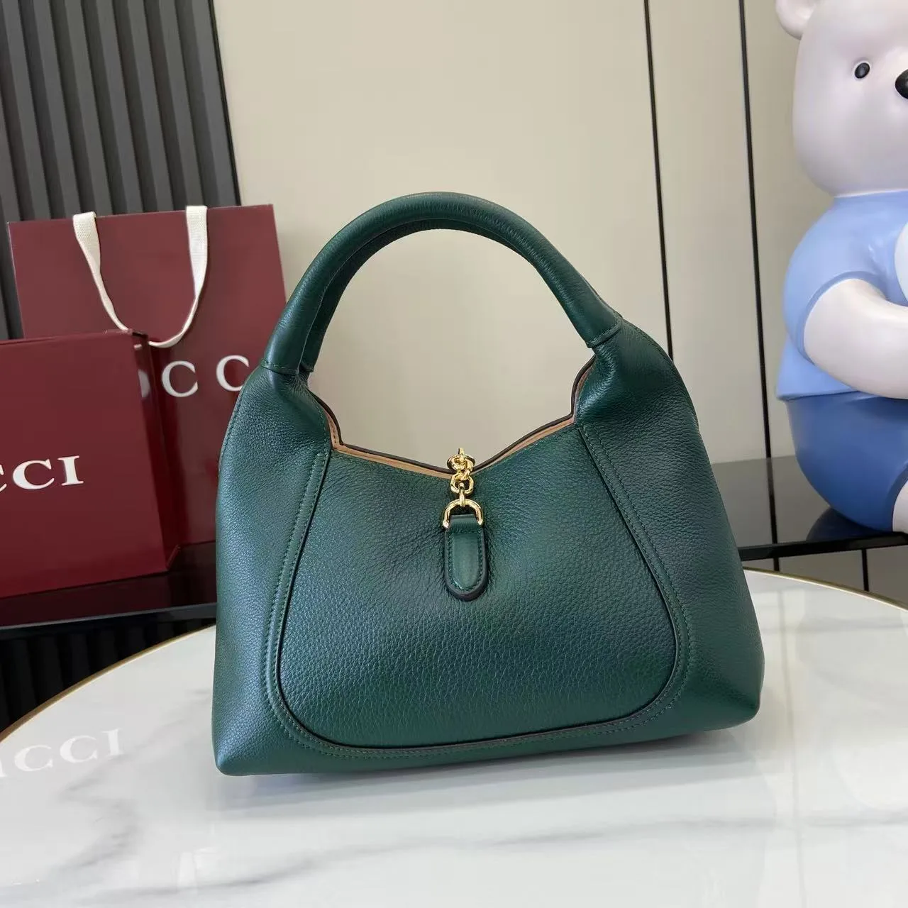 Gucci Green Grained Leather Shoulder Bag product photo from LabelPicks