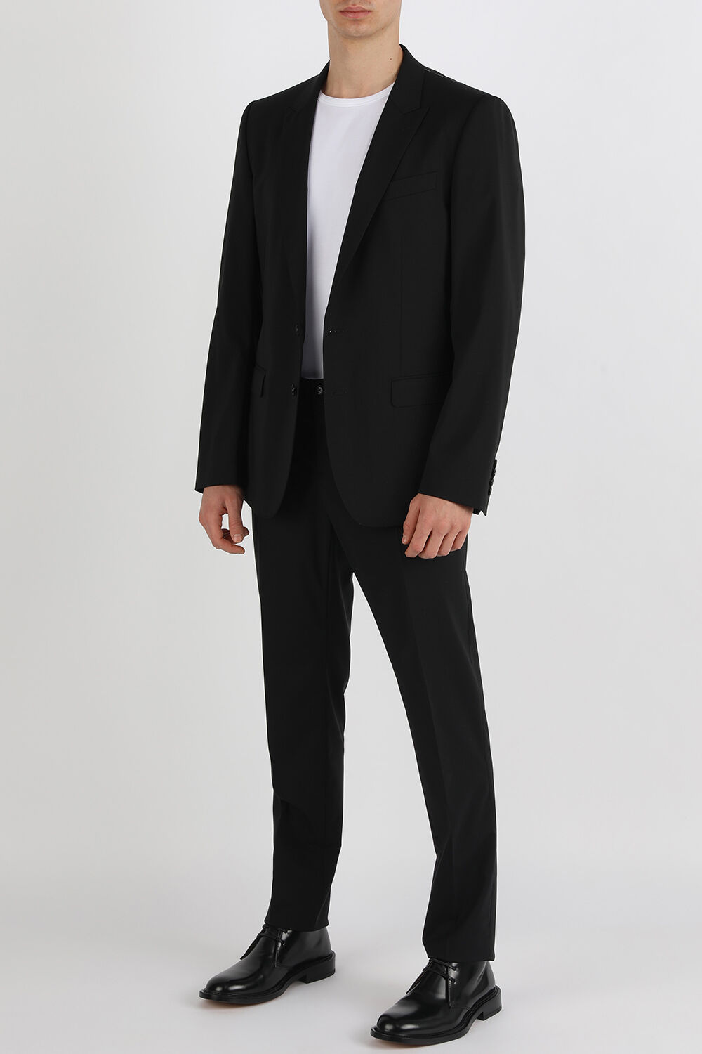 DOLCE & GABBANA חליפה אלגנטית מצמר בלייזר ומכנסיים בגוון שחור