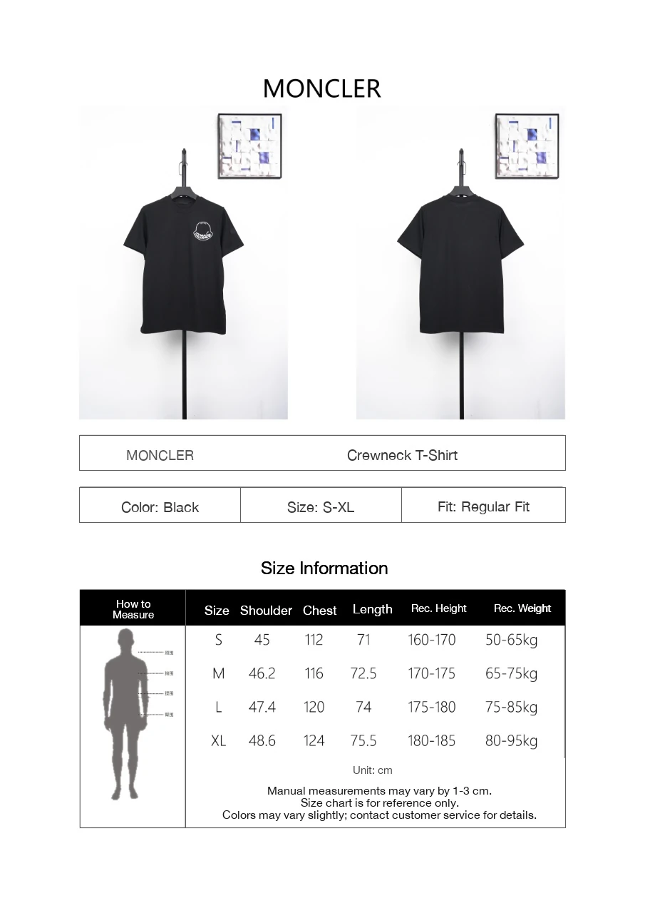 Moncler Black White Outline Logo T-Shirt product photo from LabelPicks