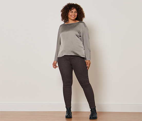 Blusenshirt im Materialmix