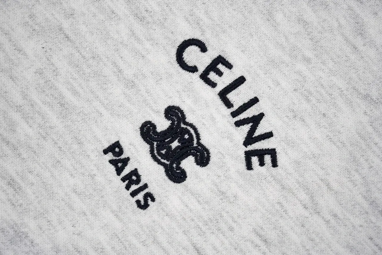 CELINE Grey Small Embroidered Logo T-Shirt product photo from LabelPicks