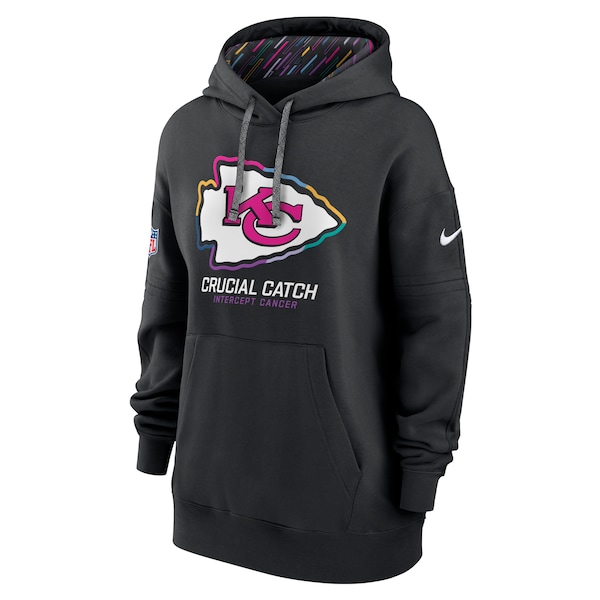 Kansas City Chiefs Nike Women's 2024 NFL Crucial Catch Club Pullover Hoodie - Black
