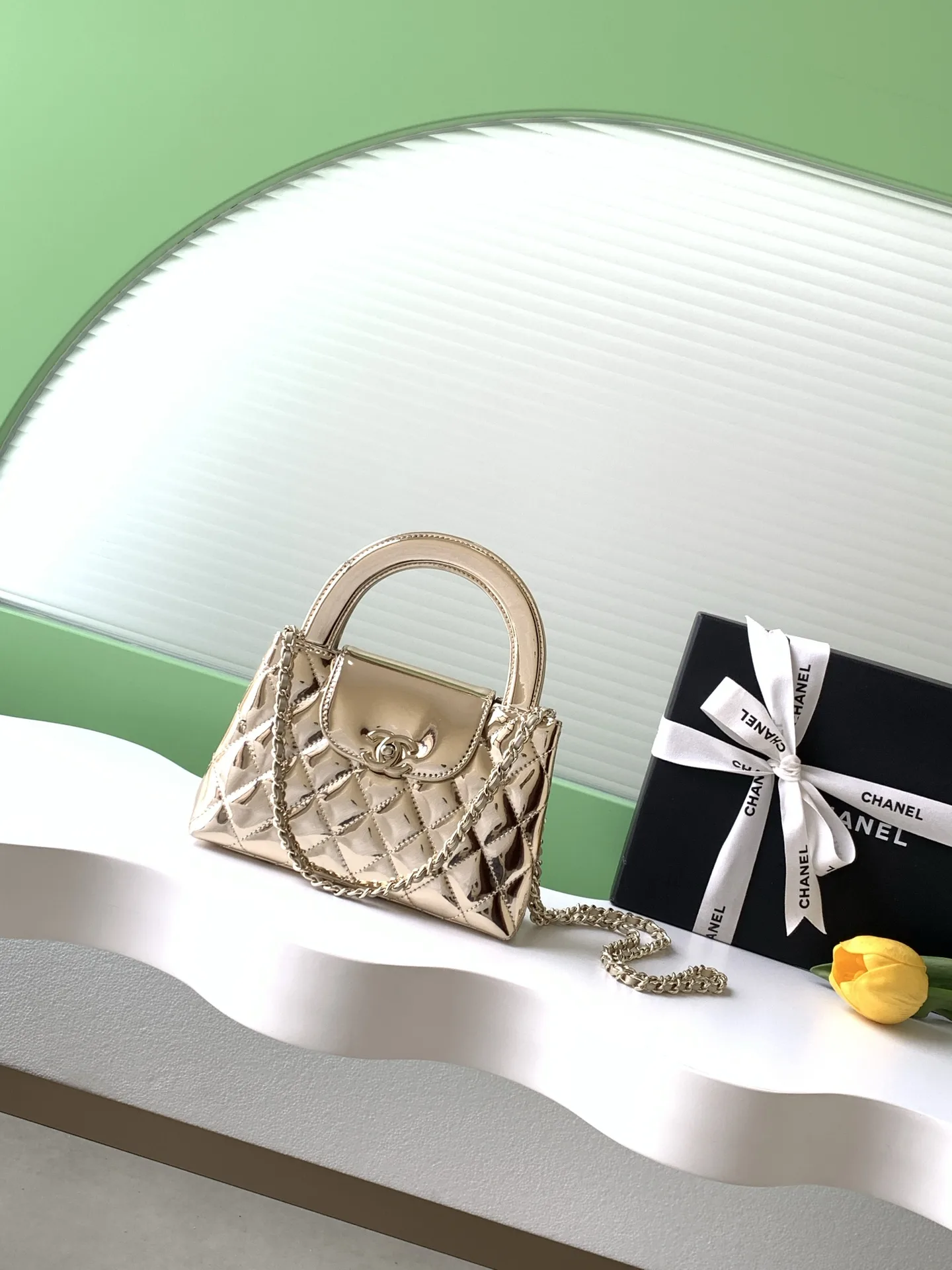 Chanel Gold Quilted Leather Crossbody Bag product photo from LabelPicks