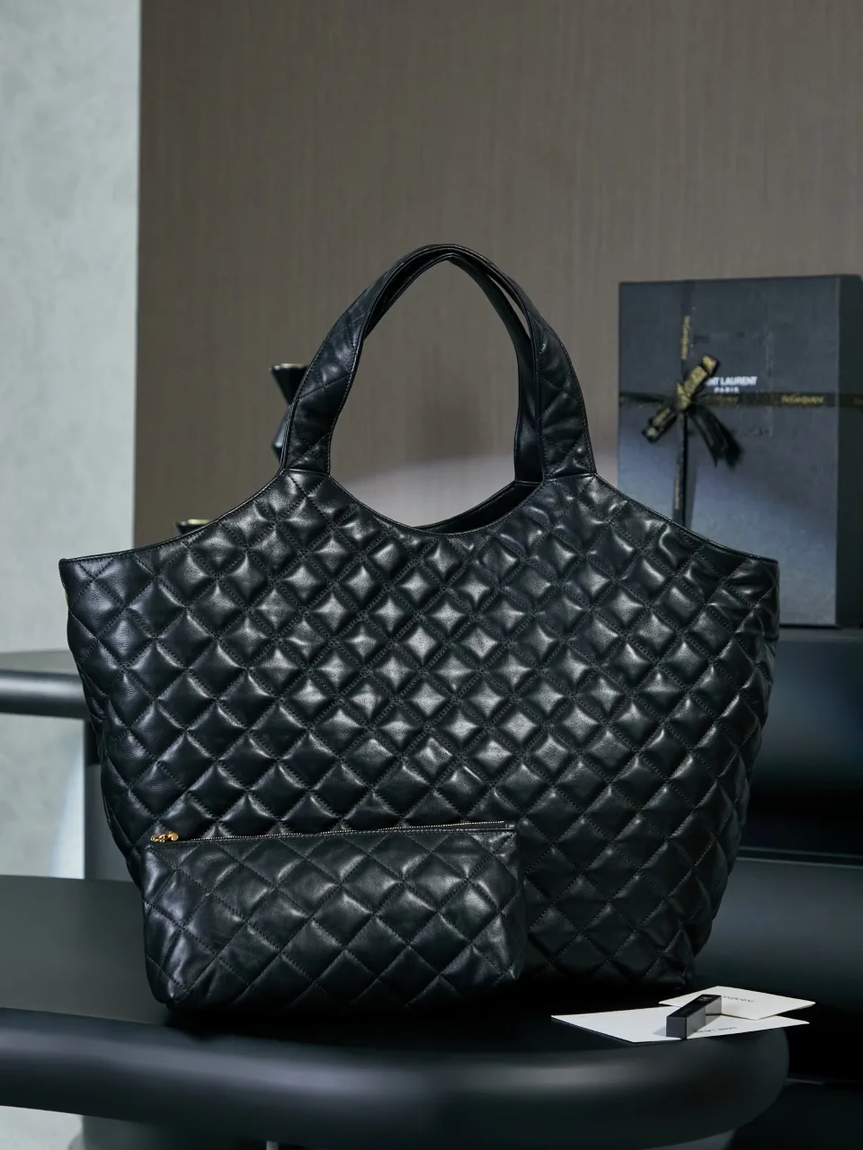 Saint Laurent Icare Black Lambskin Tote Bag product photo from LabelPicks