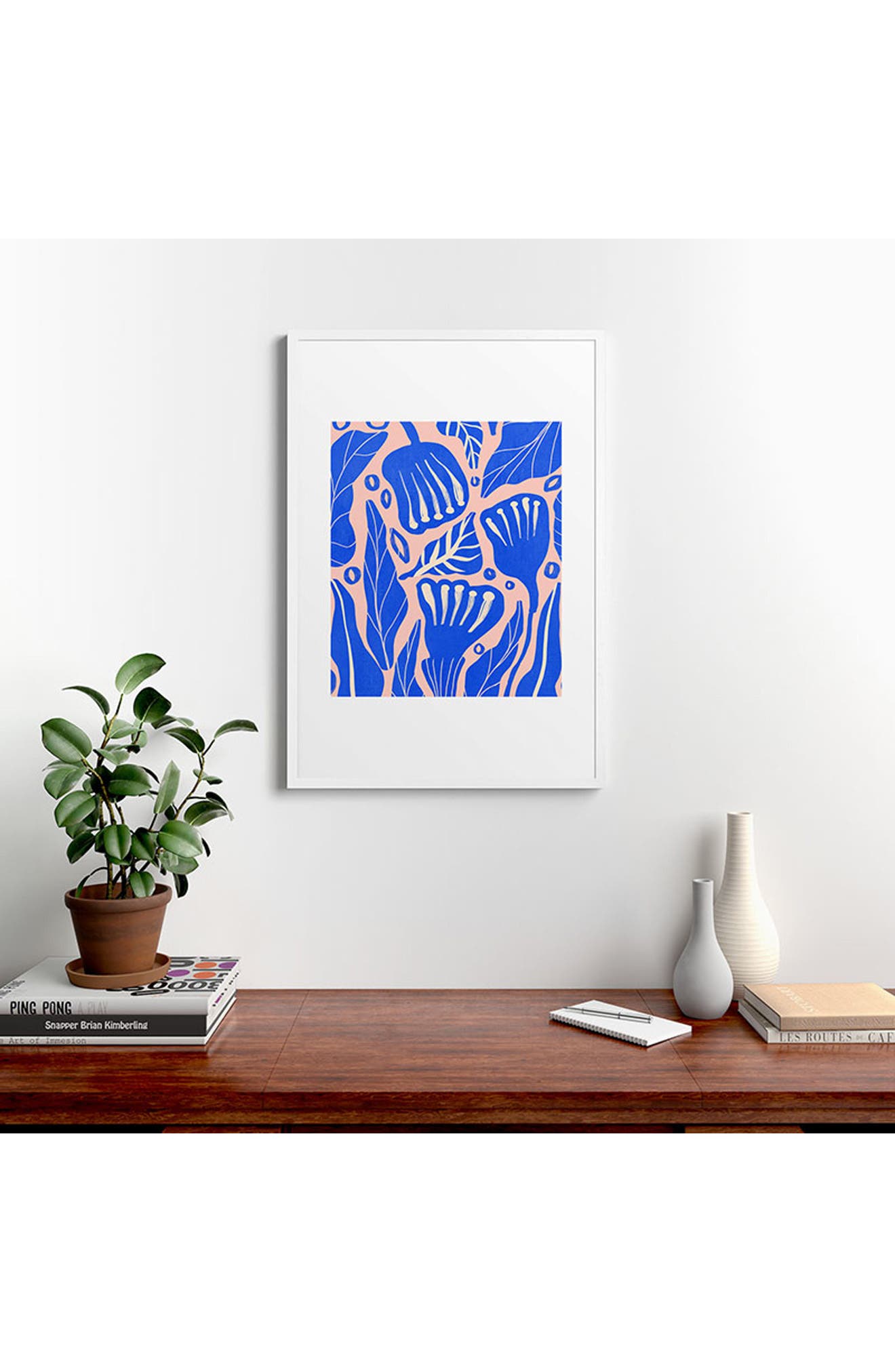 Deny Designs 'Abstract Floral' by Viviana Gonzalez Framed Wall Art