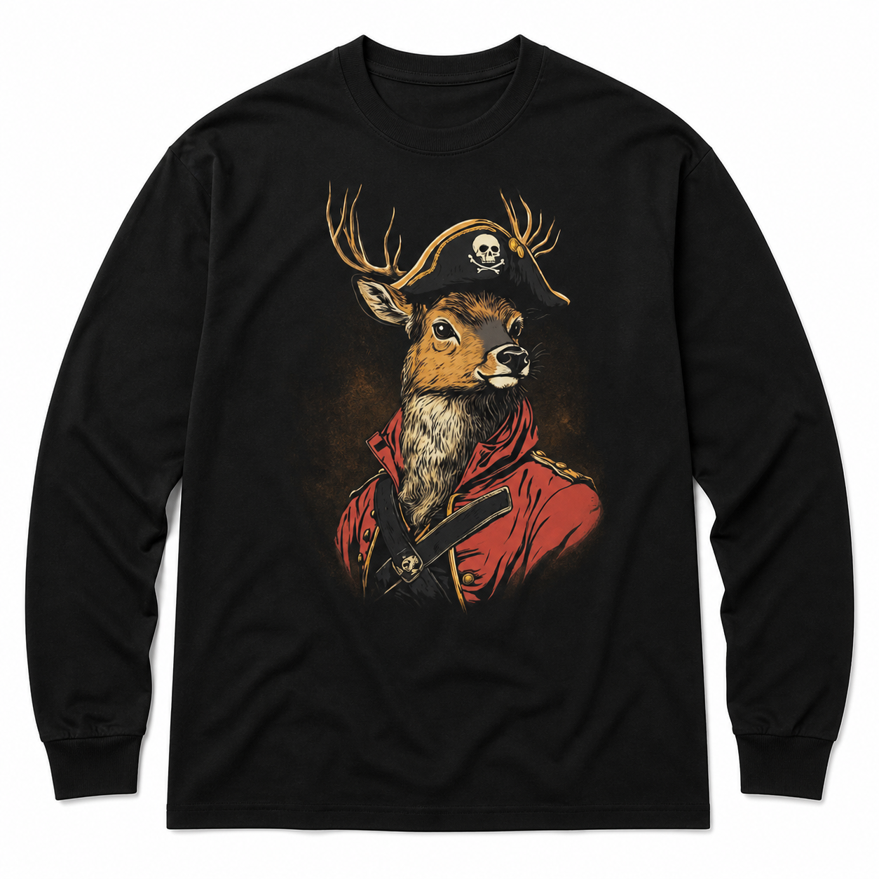 Remera Ciervo Pirata Capitán - Diseño Exclusivo Retro Nerd