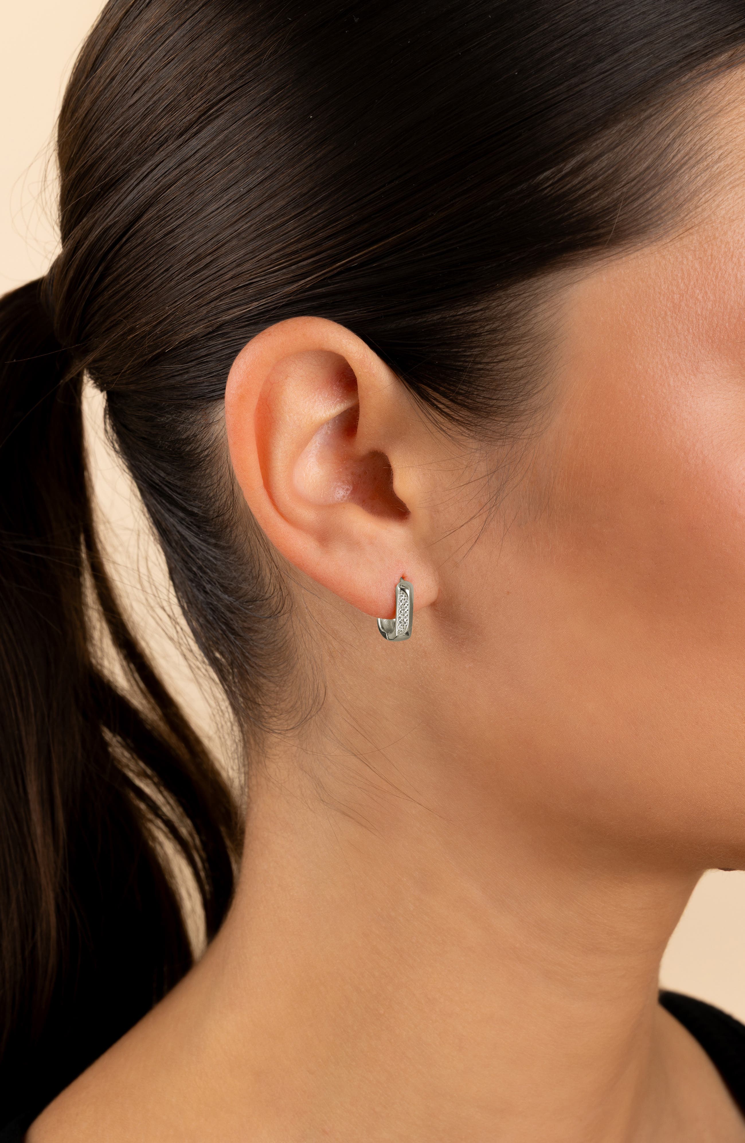 Sterling Forever Aubriella Cubic Zirconia Hoop Earrings