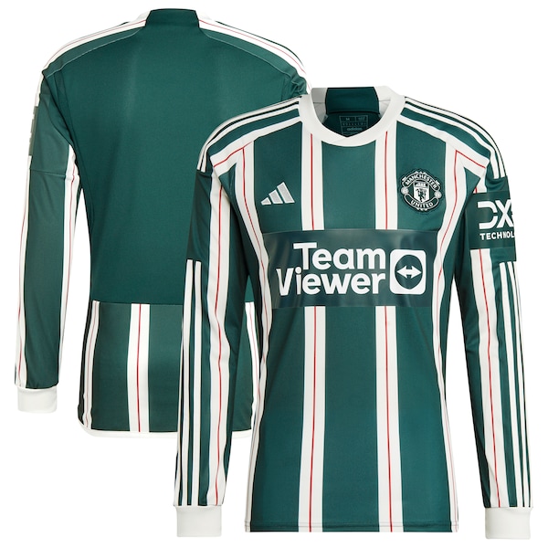 Manchester United adidas 2023/24 Away Long Sleeve Replica Jersey - Green