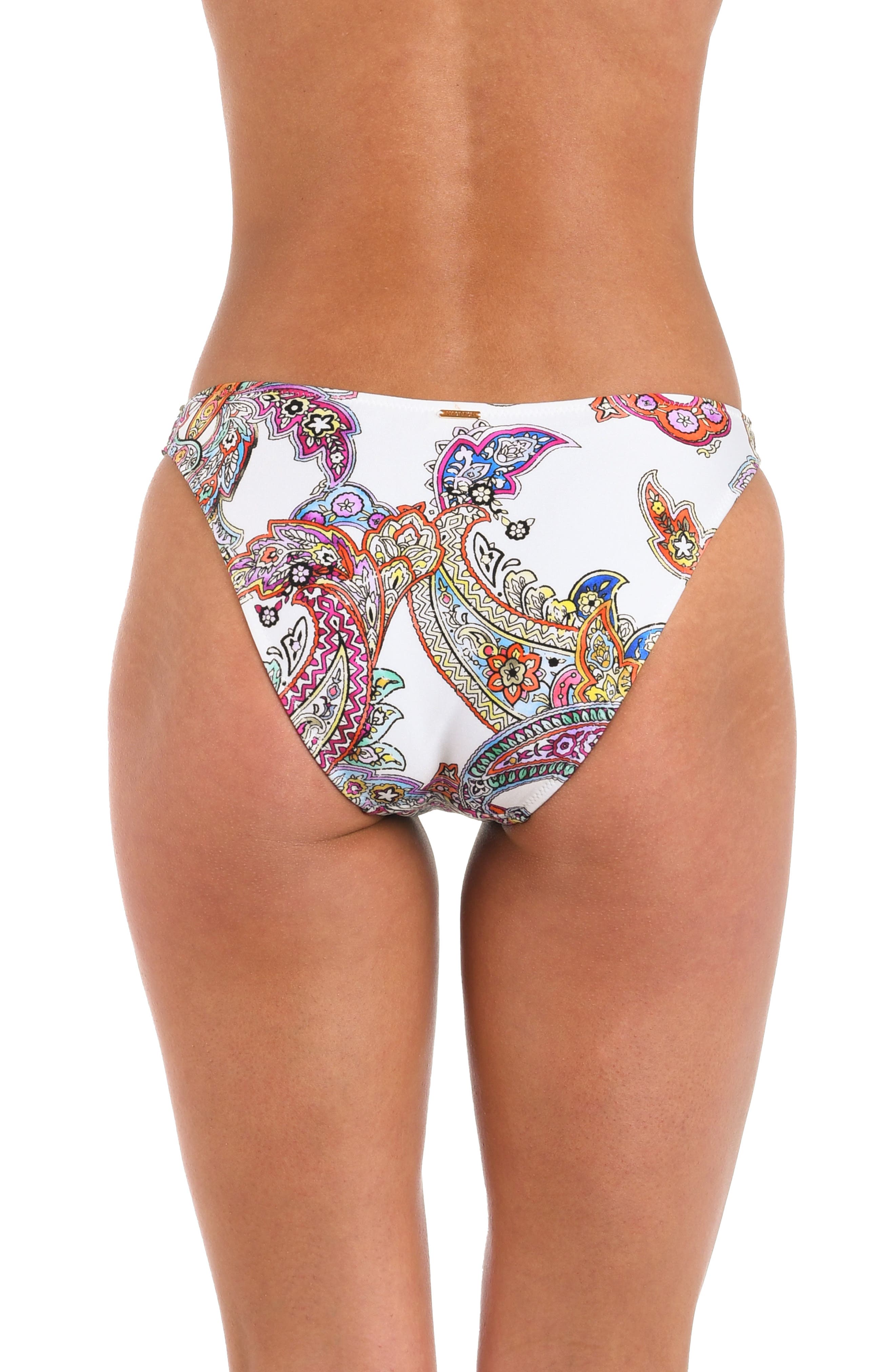 L'AGENCE Jean Bright Paisley Scoop Bikini Bottoms