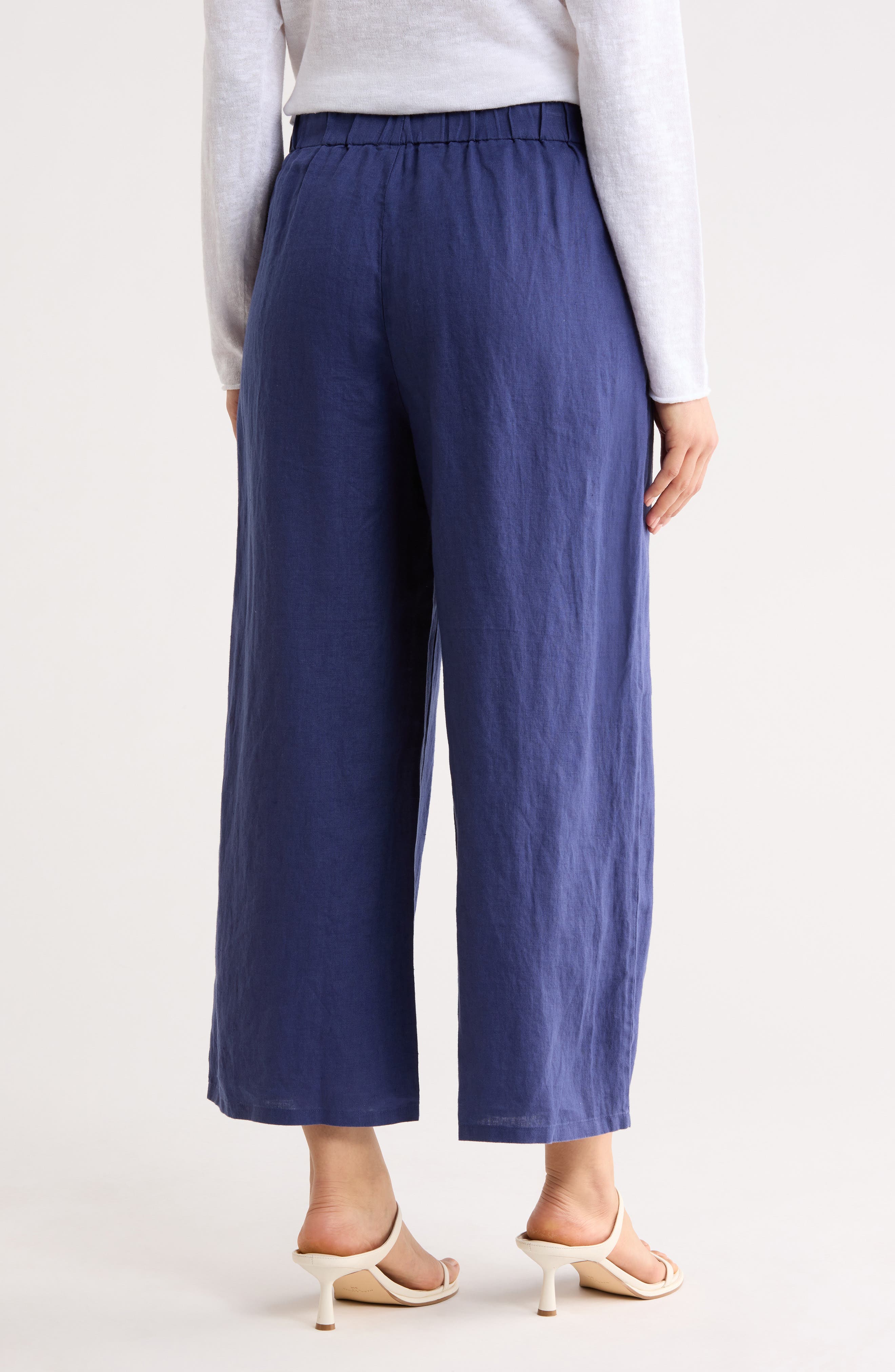 Eileen Fisher Organic Linen Crop Wide Leg Pants
