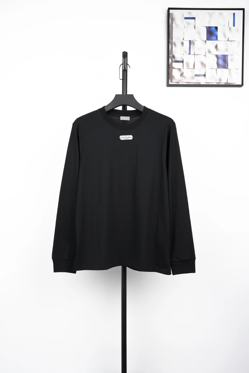 Dior Black Logo Detail Cotton Long Sleeve T-Shirt product photo from LabelPicks