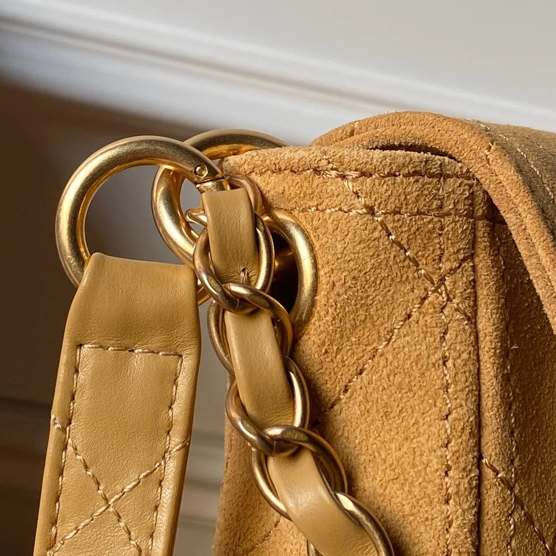 Chanel Gold Calfskin Crossbody Bag product photo from LabelPicks