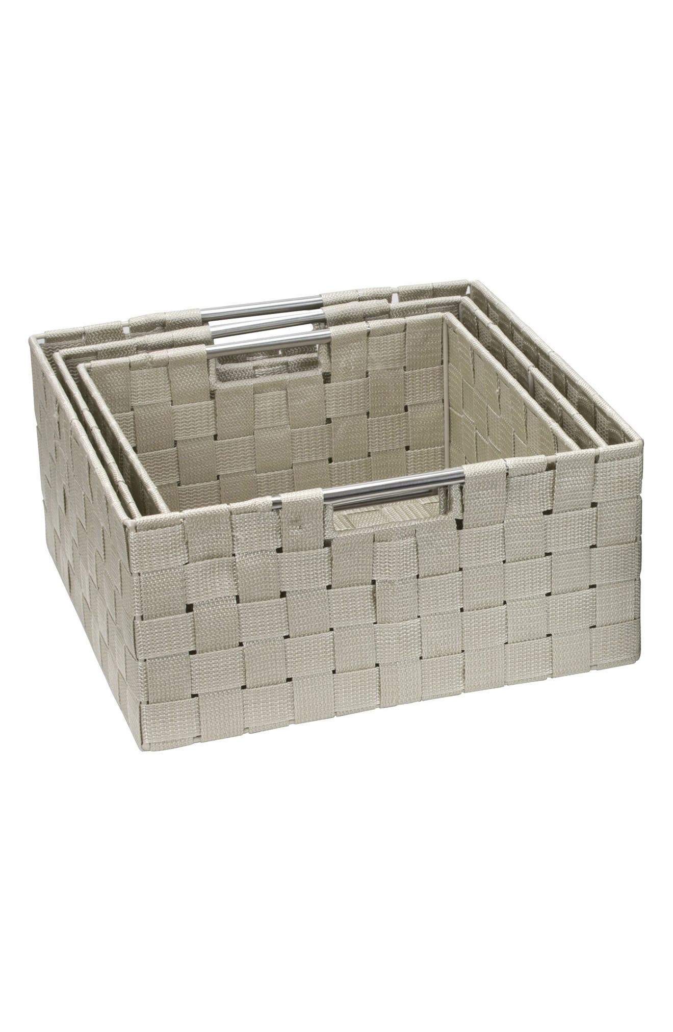 SORBUS Weave 3-Piece Stacking Basket Set