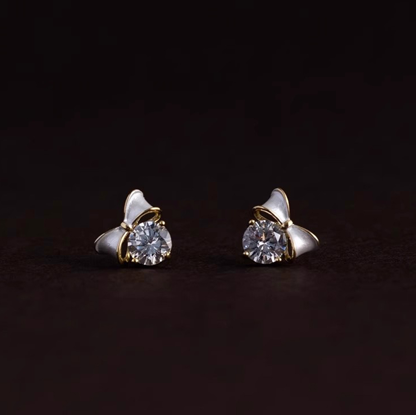 925 sterling silver mini bow earrings for women, french style, small, simple, minimalist, sweet and elegant