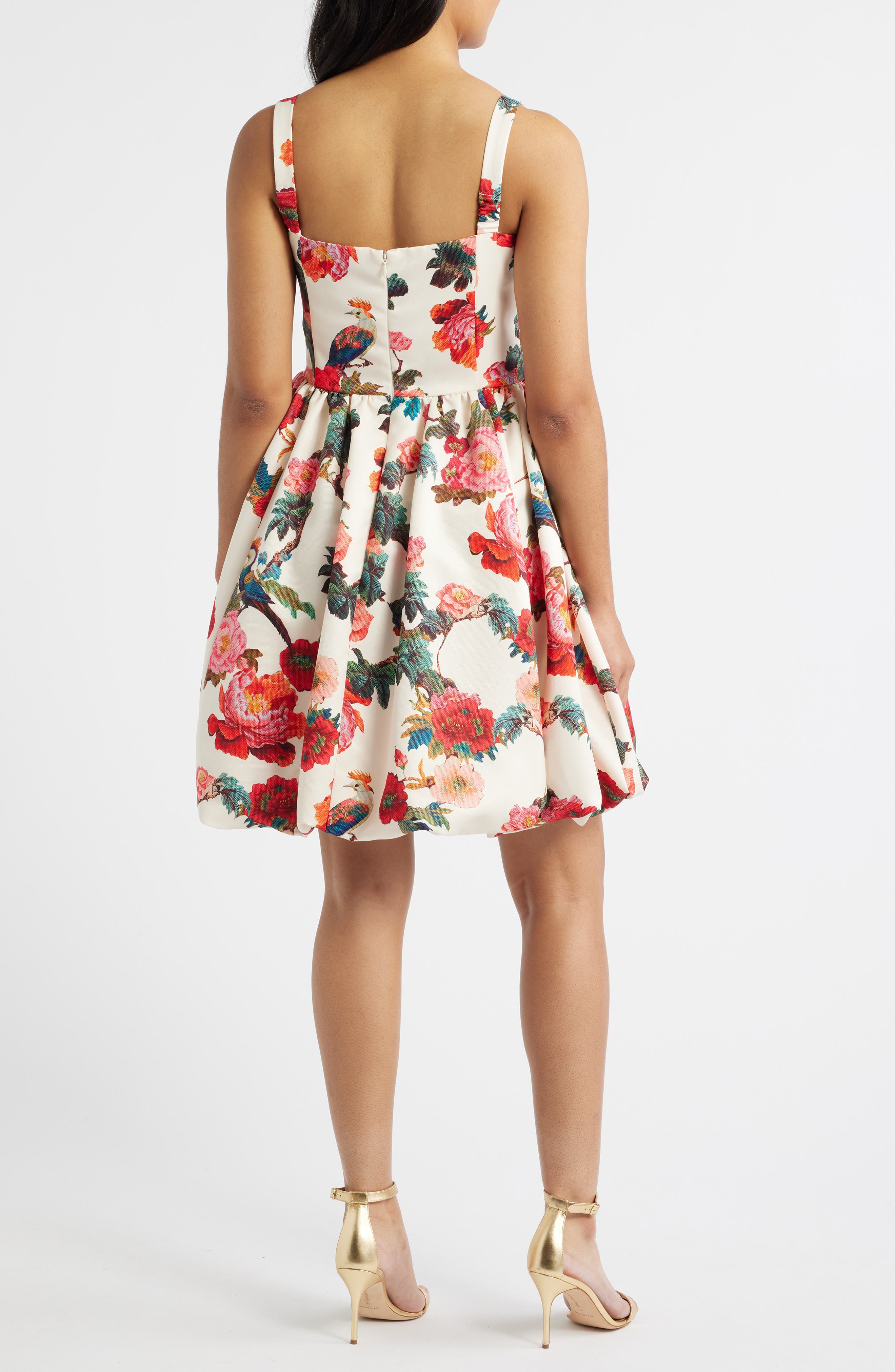 Julia Jordan Floral Basque Waist Fit & Flare Minidress