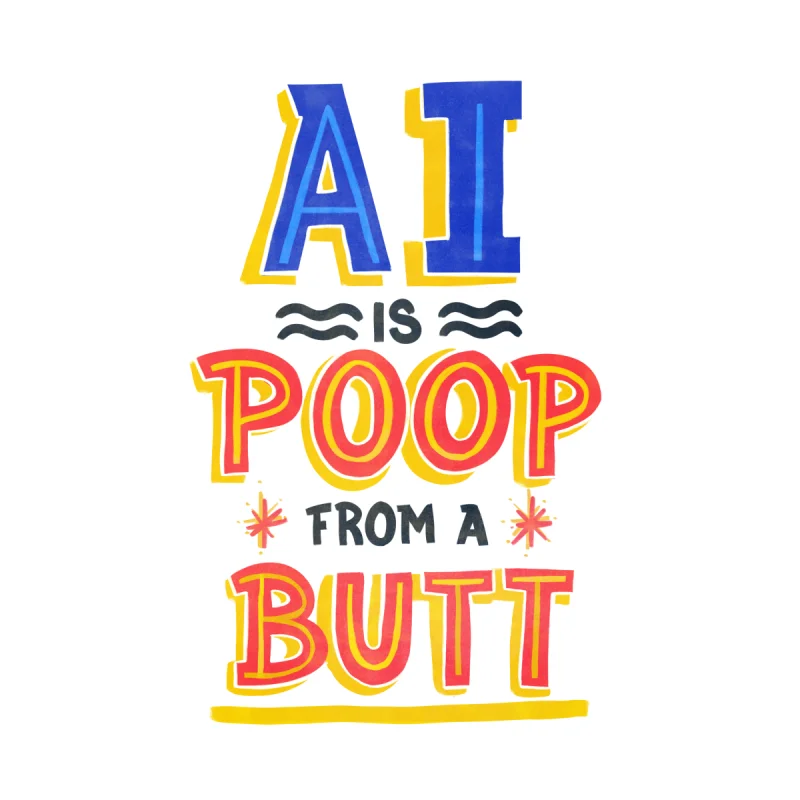 Camiseta con estampado de caca en el trasero