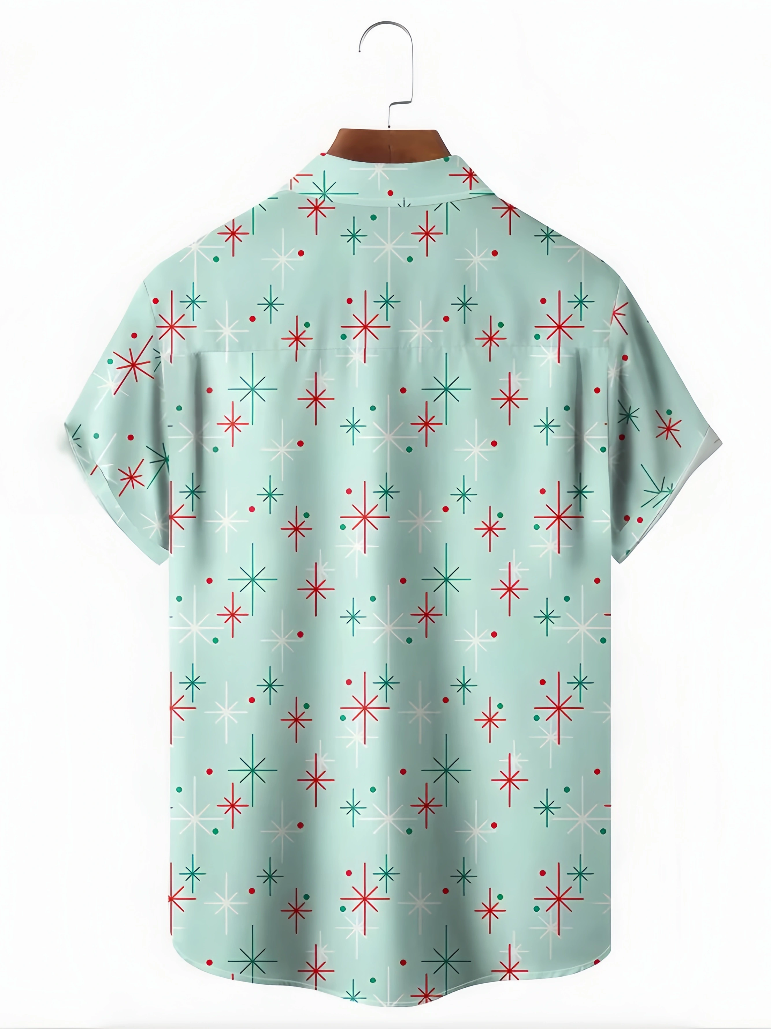 Geometric Chest Pocket Short Sleeve Casual Shirt