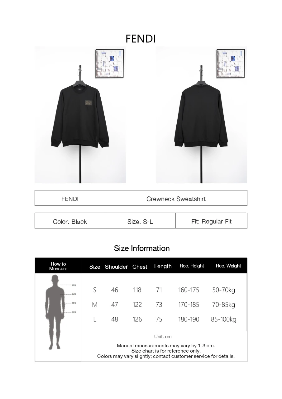 Fendi Black FF Chest Patch Crewneck Sweatshirt product photo from LabelPicks