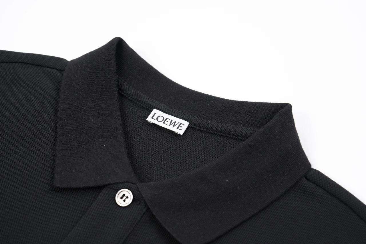 LOEWE Black Anagram Embroidered Cotton Polo Shirt product photo from LabelPicks