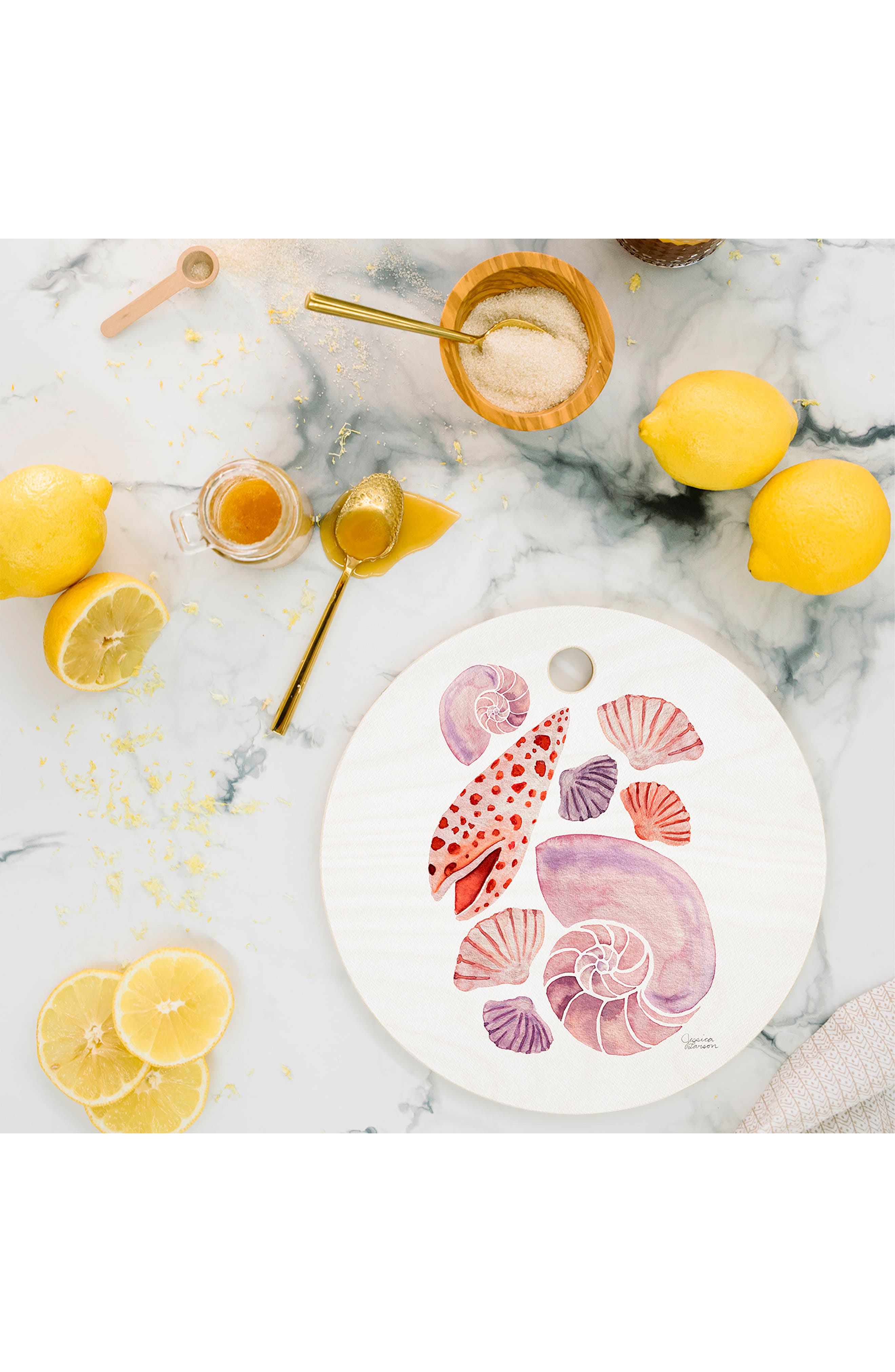 Deny Designs Watercolor Seashells Cutting Board