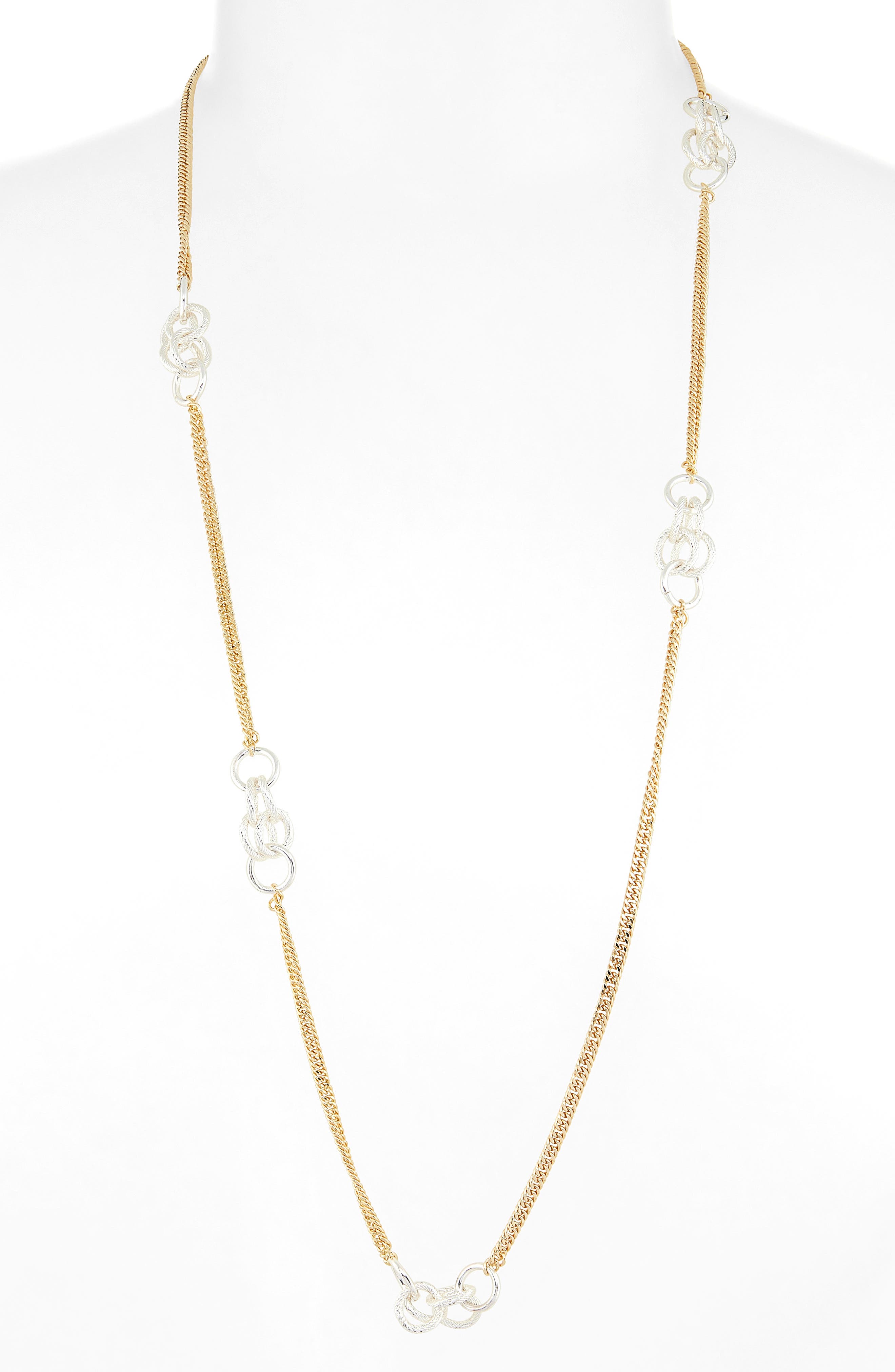 NORDSTROM RACK Slinky Ring Station Chain Necklace