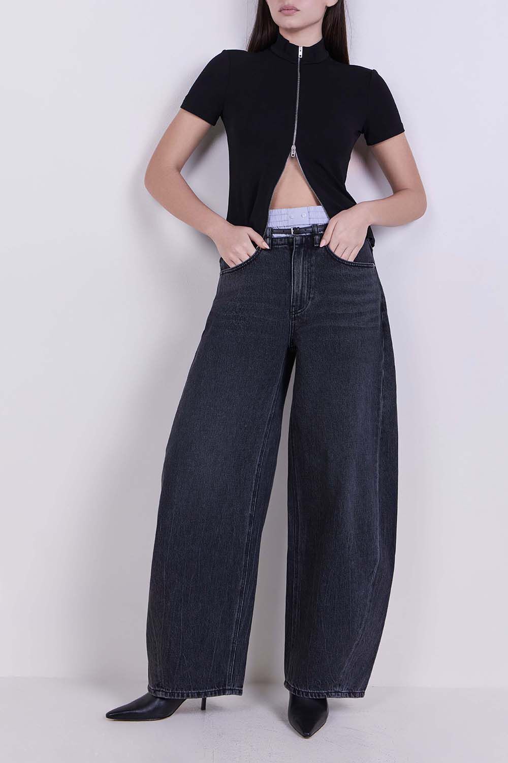 ALEXANDER WANG חולצת טי רוכסן