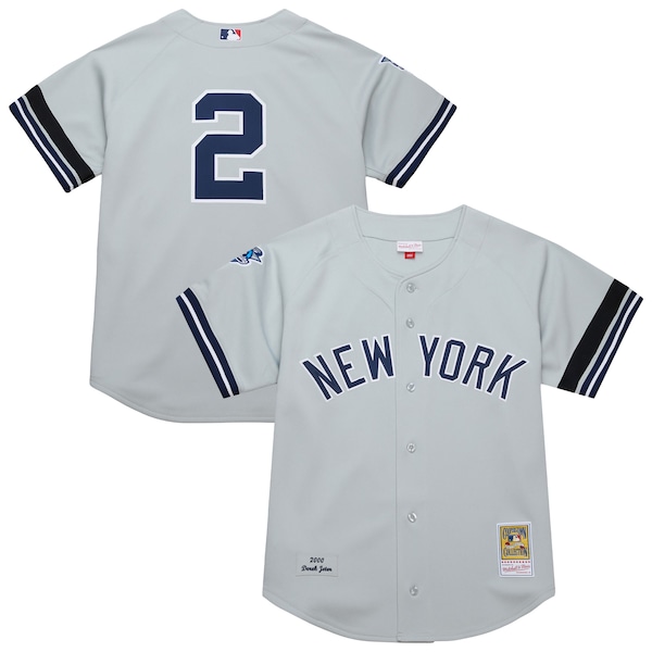 Derek Jeter New York Yankees  Cooperstown Collection 2000 World Series Authentic Jersey - Gray