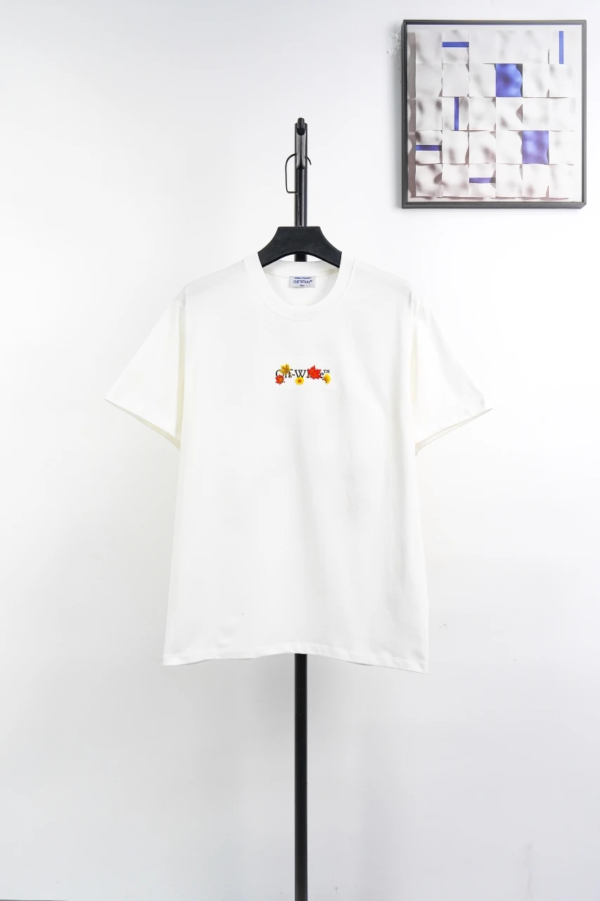 Off-White White Floral Maple Arrow Embroidered T-Shirt product photo from LabelPicks