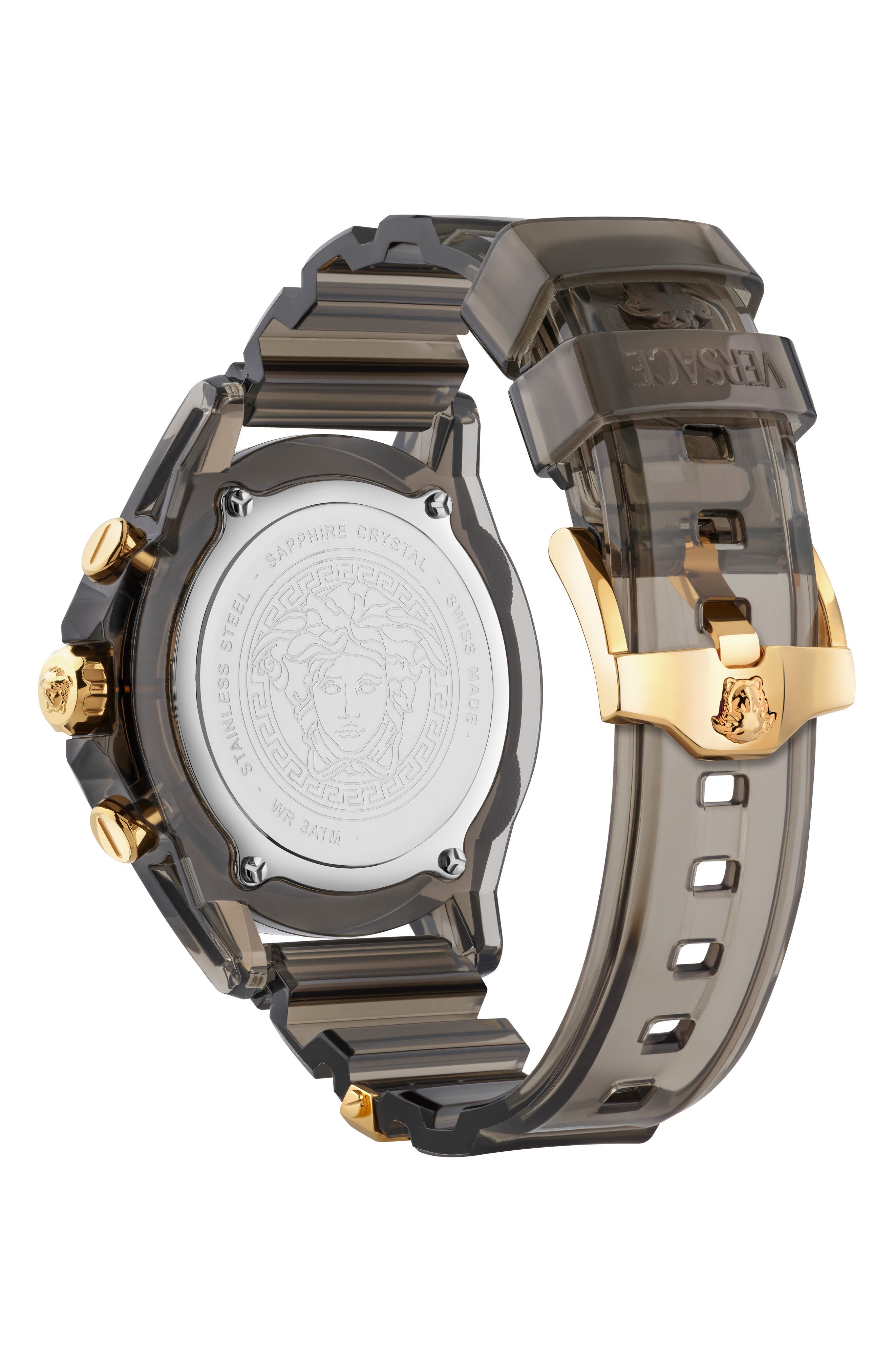 Versace Icon Active Silicone Strap Watch, 44mm