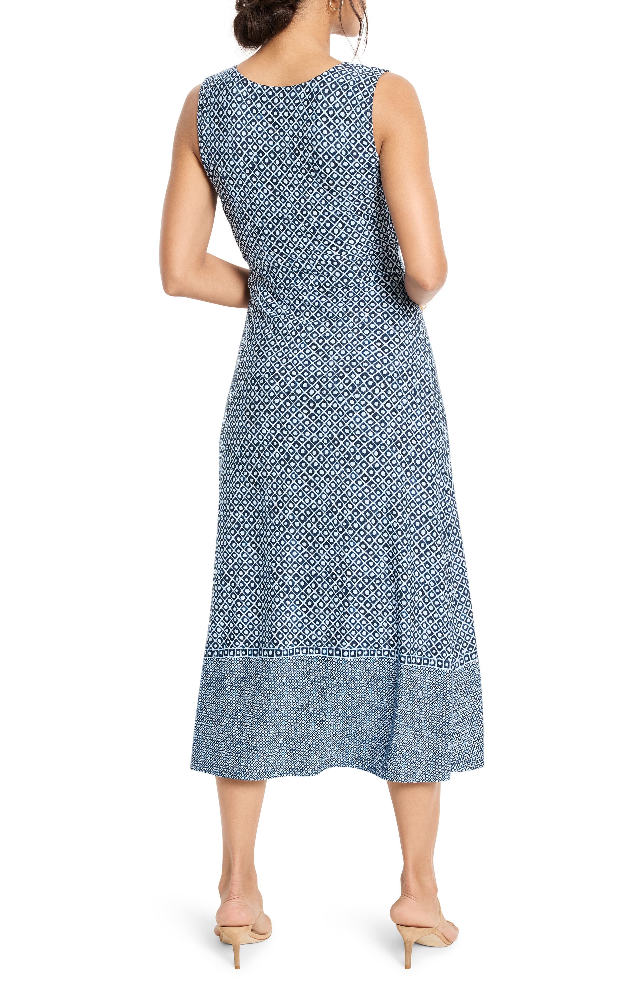 NIC+ZOE Ella Coastal Geo Print Fit & Flare Midi Dress