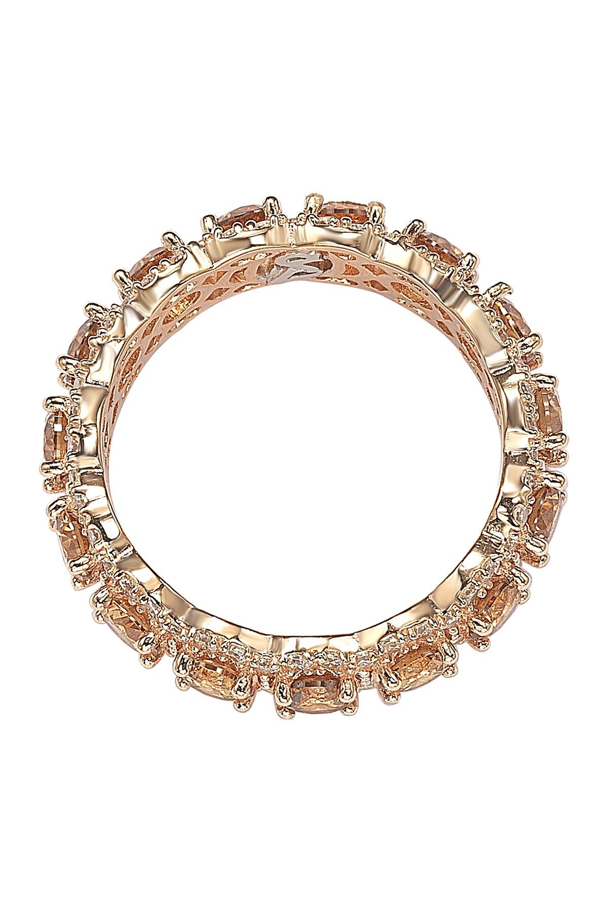 SUZY LEVIAN Rose Sterling Silver Champagne & White Cubic Zirconia Eternity Band Ring