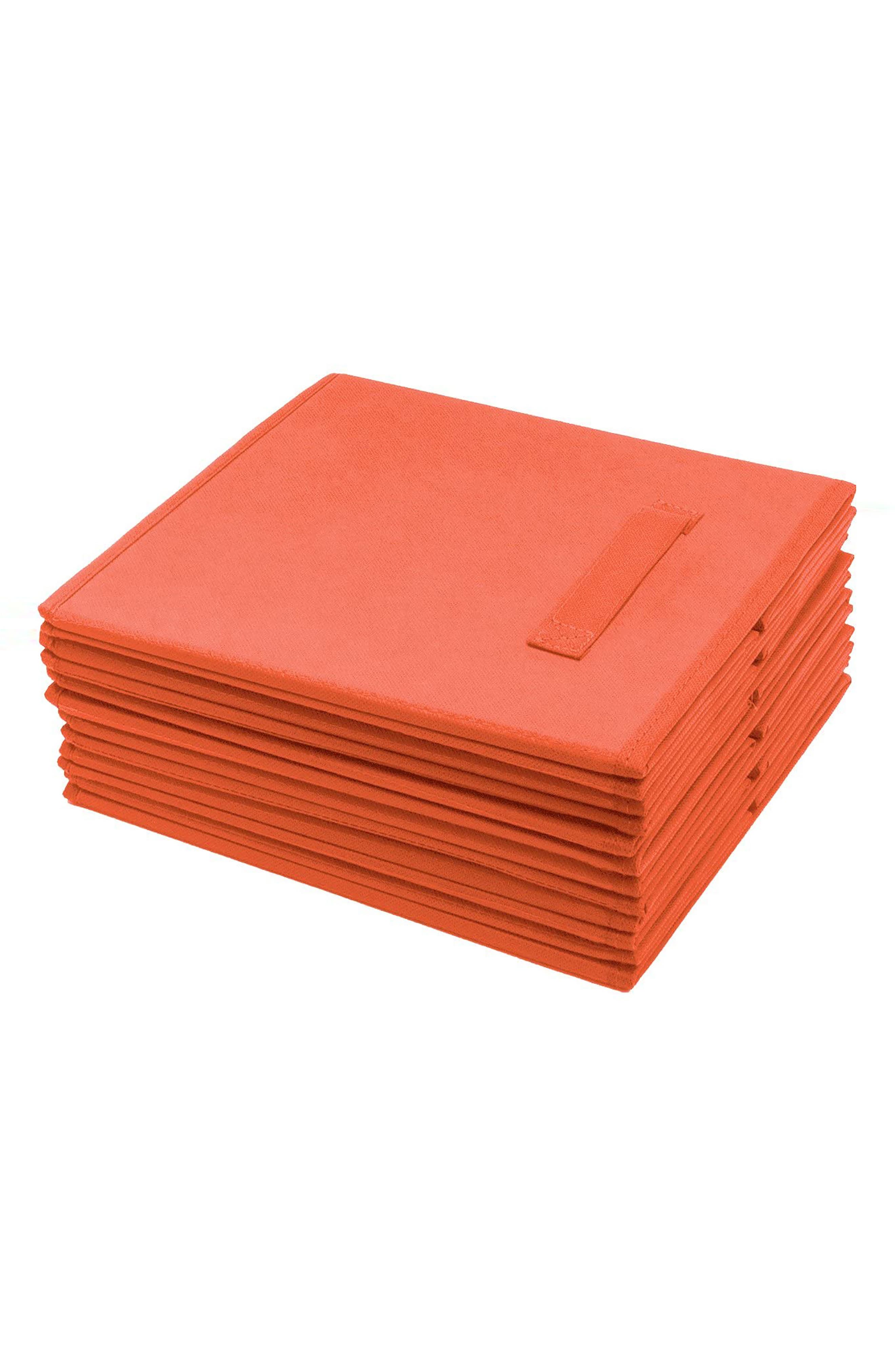 SORBUS Foldable Storage Cube Basket Bin - Set of 6 - Orange