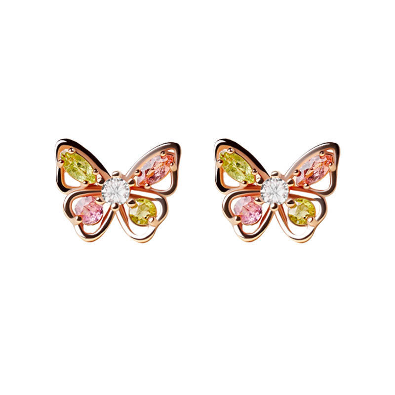 925 Sterling Silver Butterfly Stud Earrings