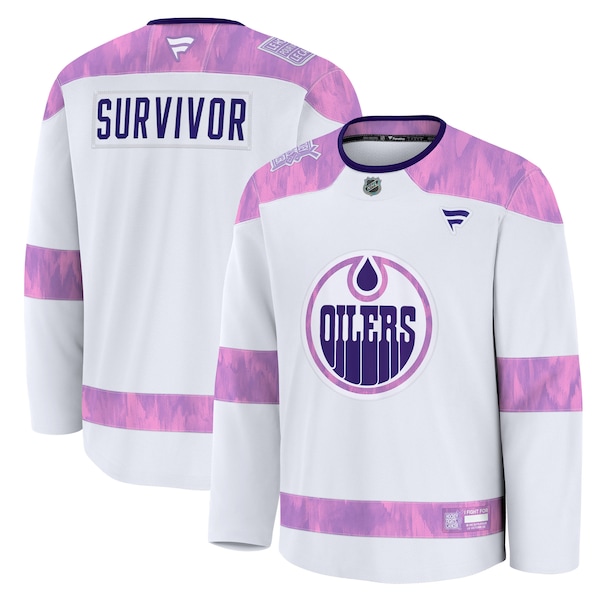 Edmonton Oilers  Hockey Fights Cancer Practice Jersey - White