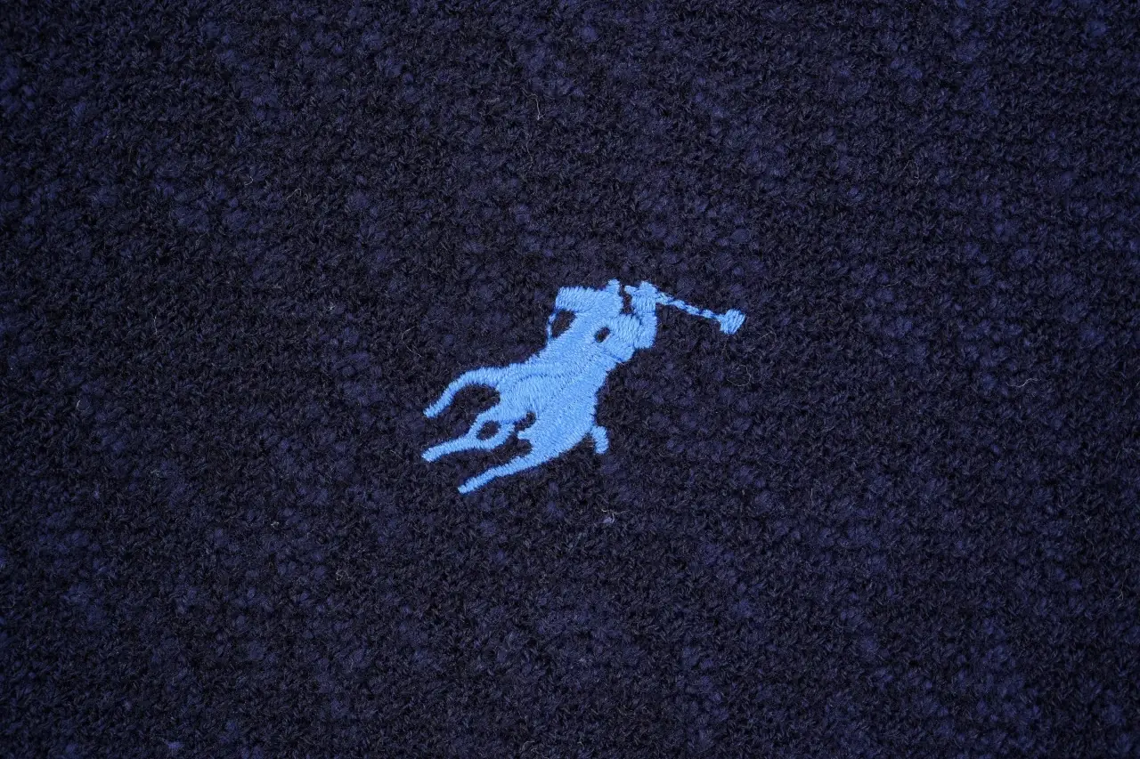 Ralph Lauren Navy Pony Embroidered Linen Johnny Collar Polo Shirt product photo from LabelPicks