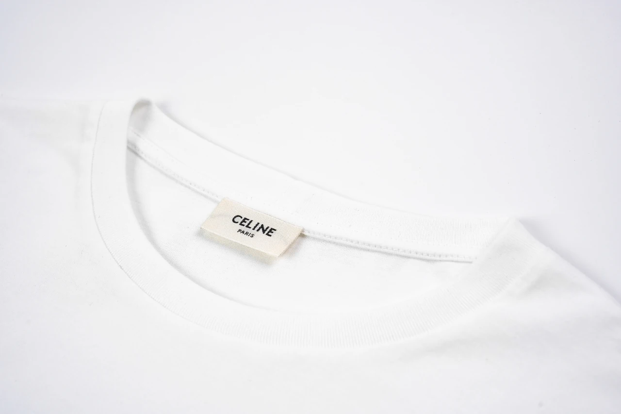 CELINE White Framed Logo Print T-Shirt product photo from LabelPicks