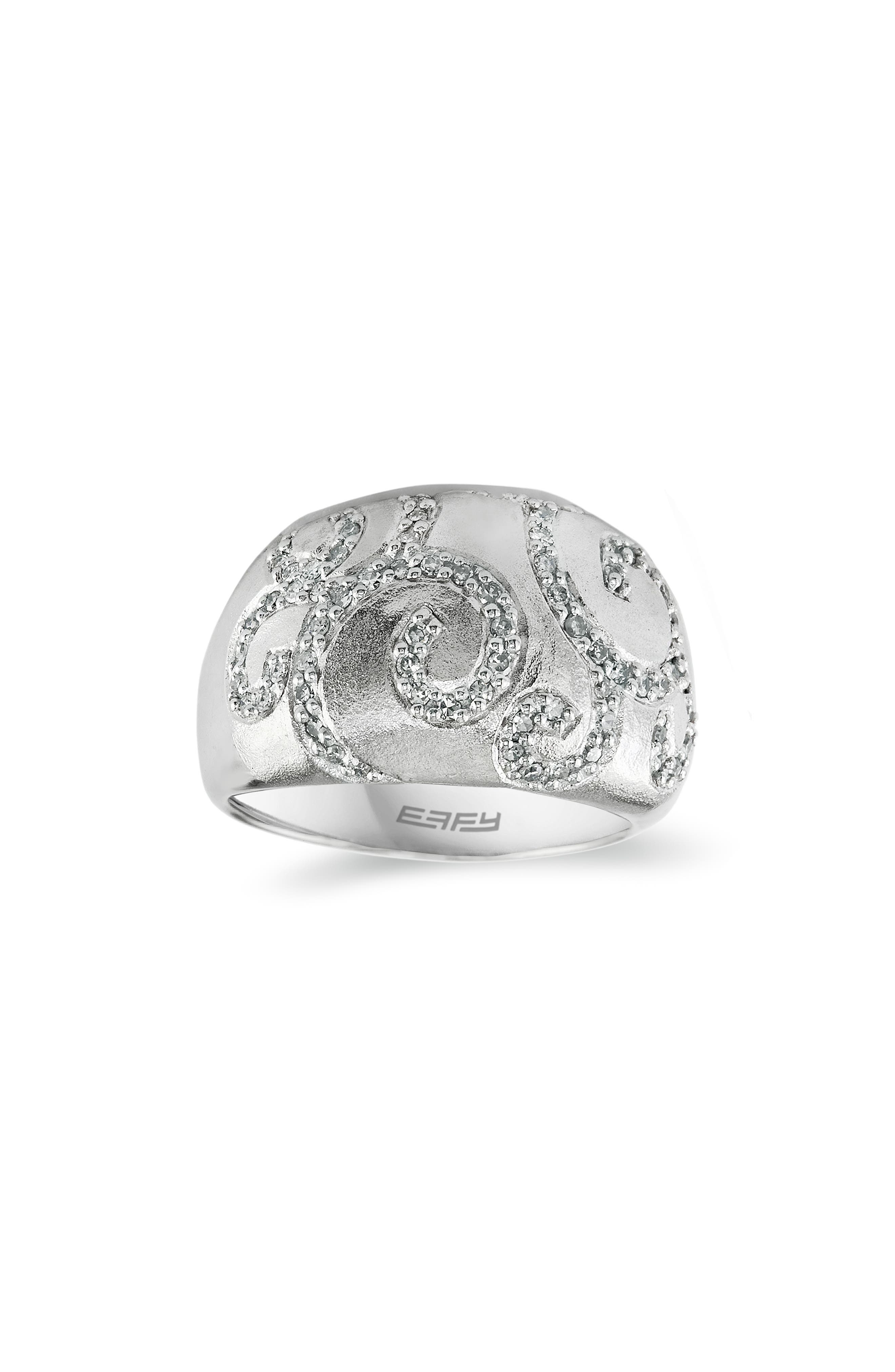 EFFY Sterling Silver Diamond Swirl Ring - 0.34 ctw