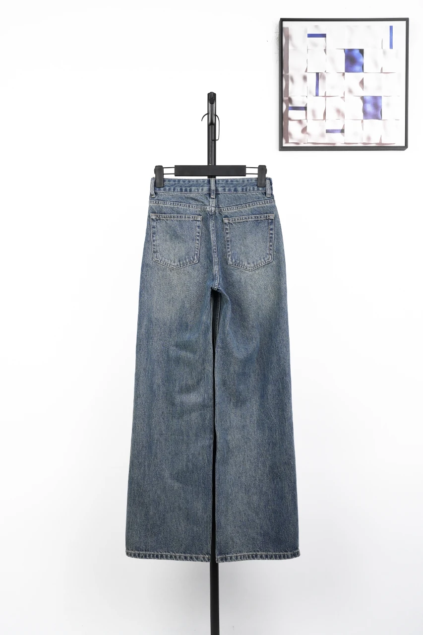 Louis Vuitton Blue Logo Patch High Waist Straight Jeans product photo from LabelPicks