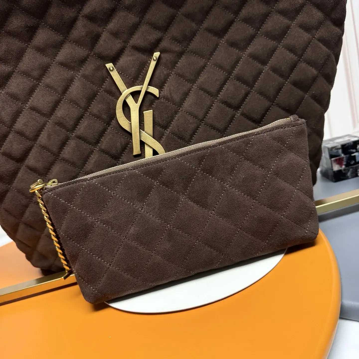 Saint Laurent Brown Icare Tote Bag product photo from LabelPicks