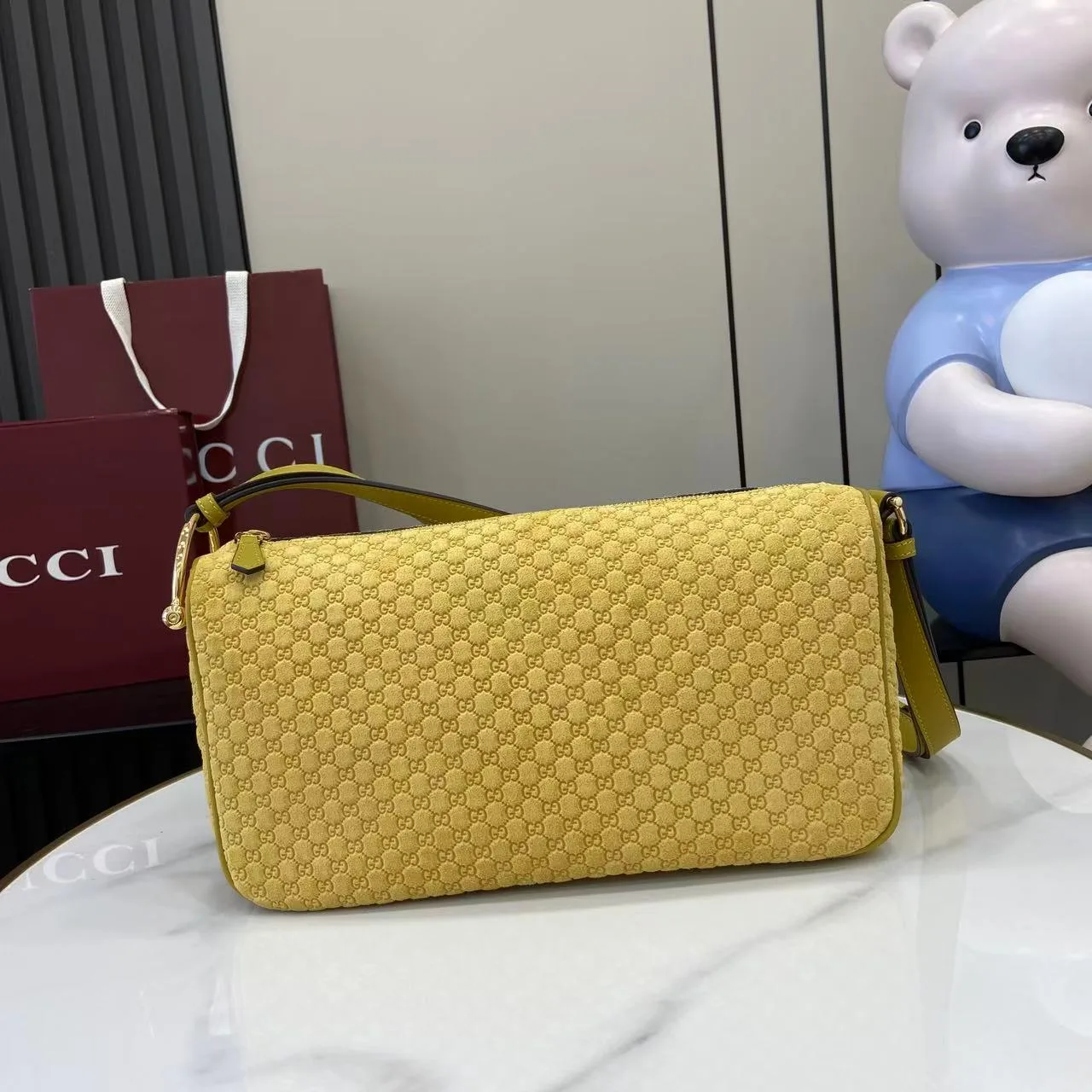 Gucci Suede Leather Horsebit Shoulder Bag product photo from LabelPicks