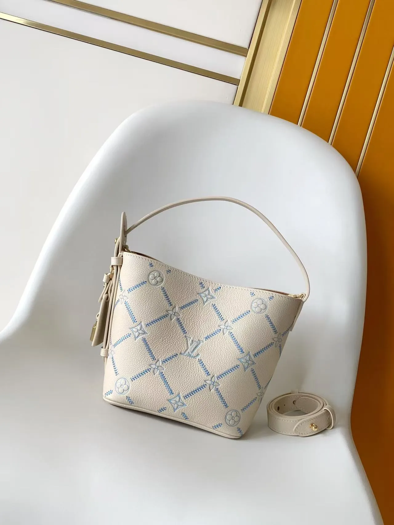 Louis Vuitton White Calfskin Bucket Bag product photo from LabelPicks