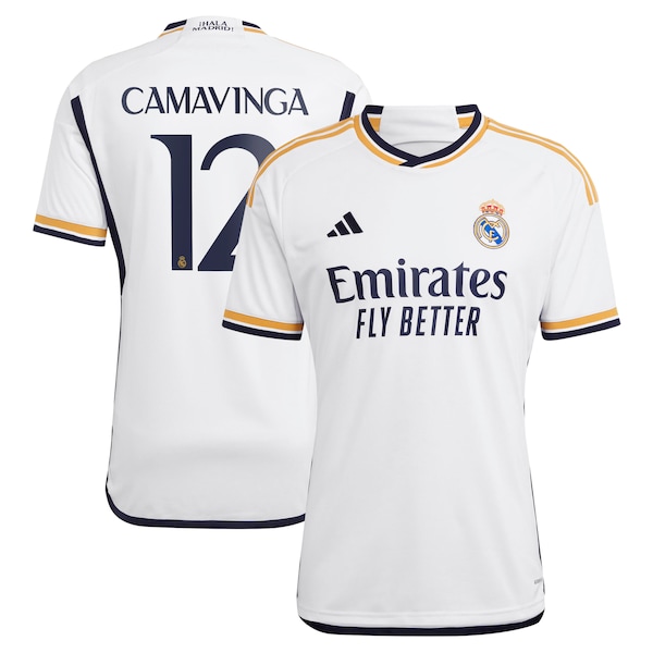 Eduardo Camavinga Los Merengues adidas 2023/24 Home Replica Jersey - White/Navy