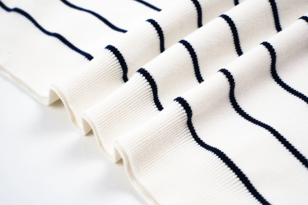 GUCCI Navy White Striped Jacquard Polo Shirt product photo from LabelPicks