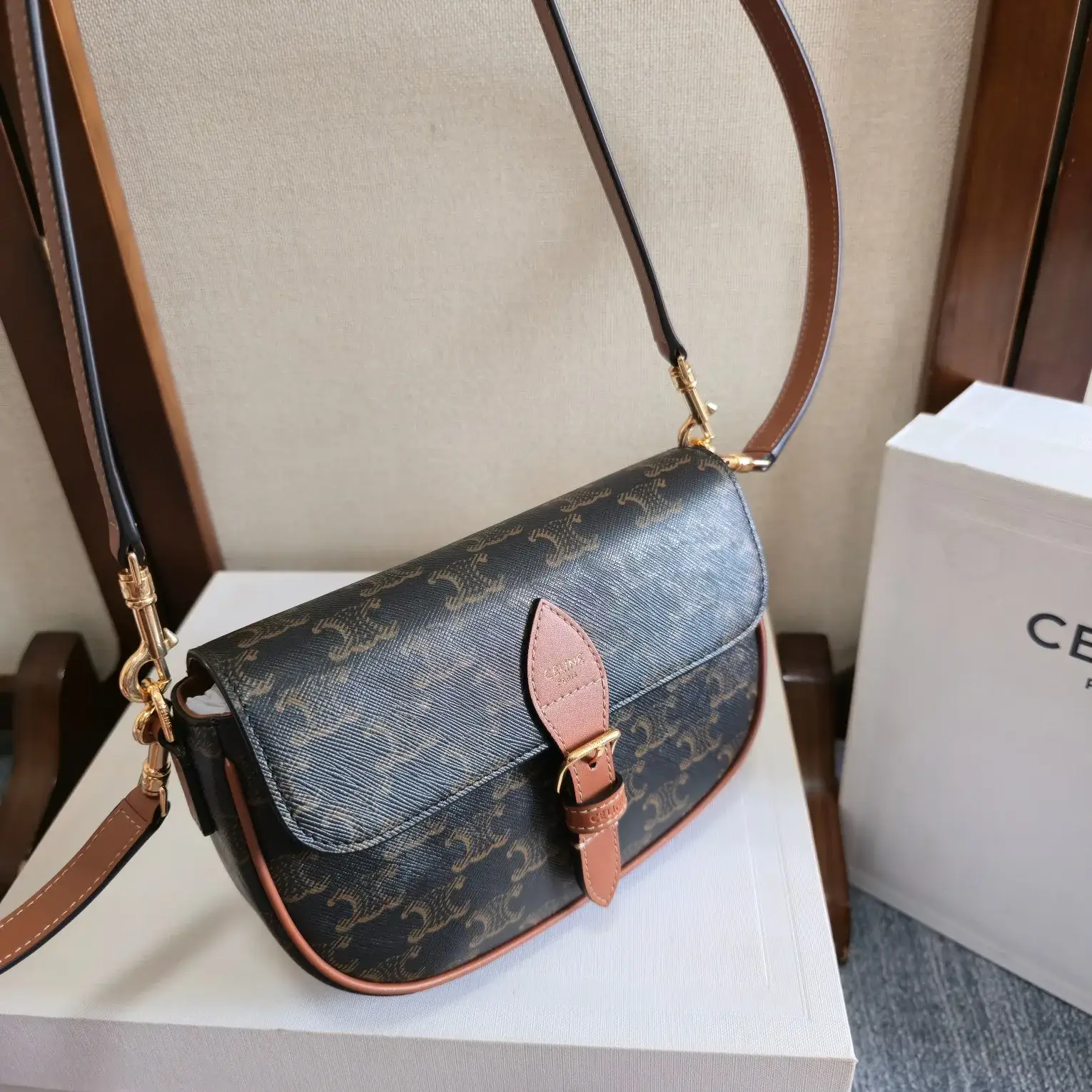 Celine Folco Calfskin Crossbody Bag product photo from LabelPicks