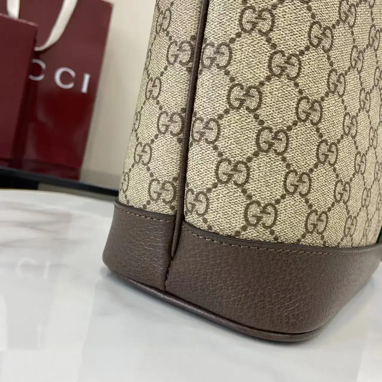 Gucci Ophidia Brown GG Supreme Canvas Tote Bag product photo from LabelPicks