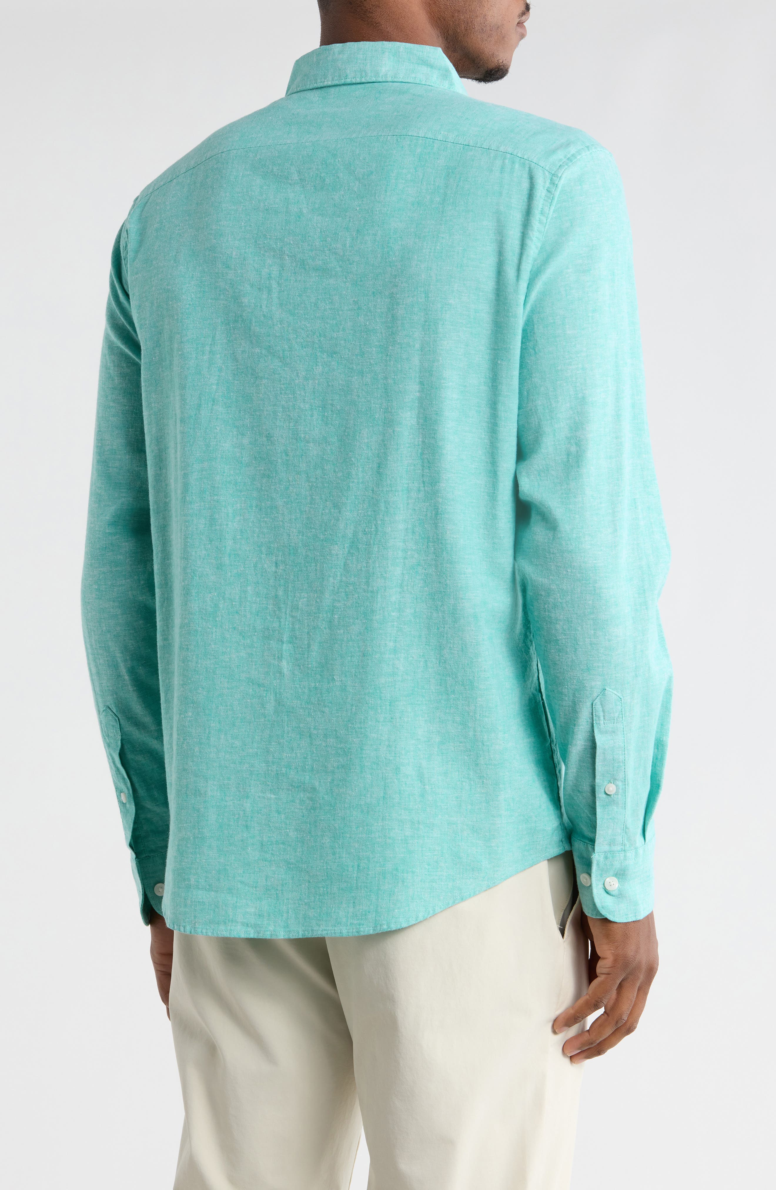 Original Penguin Linen Blend Woven Solid Button-Down Shirt