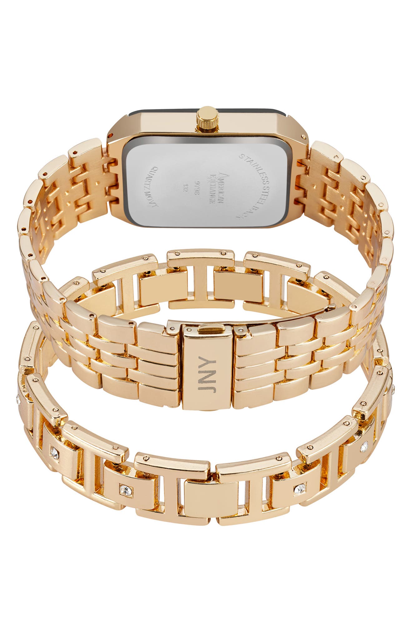 I TOUCH Three-Hand Quartz Mesh Strap Watch & ID Bracelet Set