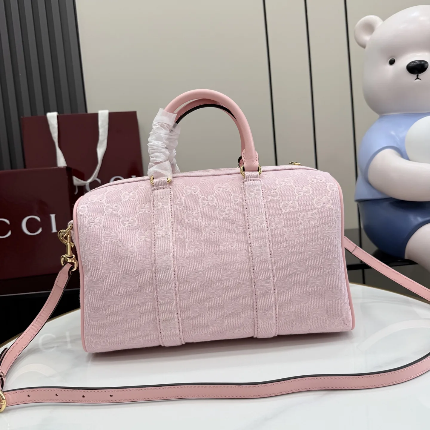 Gucci Pink Ophidia GG Supreme Canvas Top Handle Bag product photo from LabelPicks