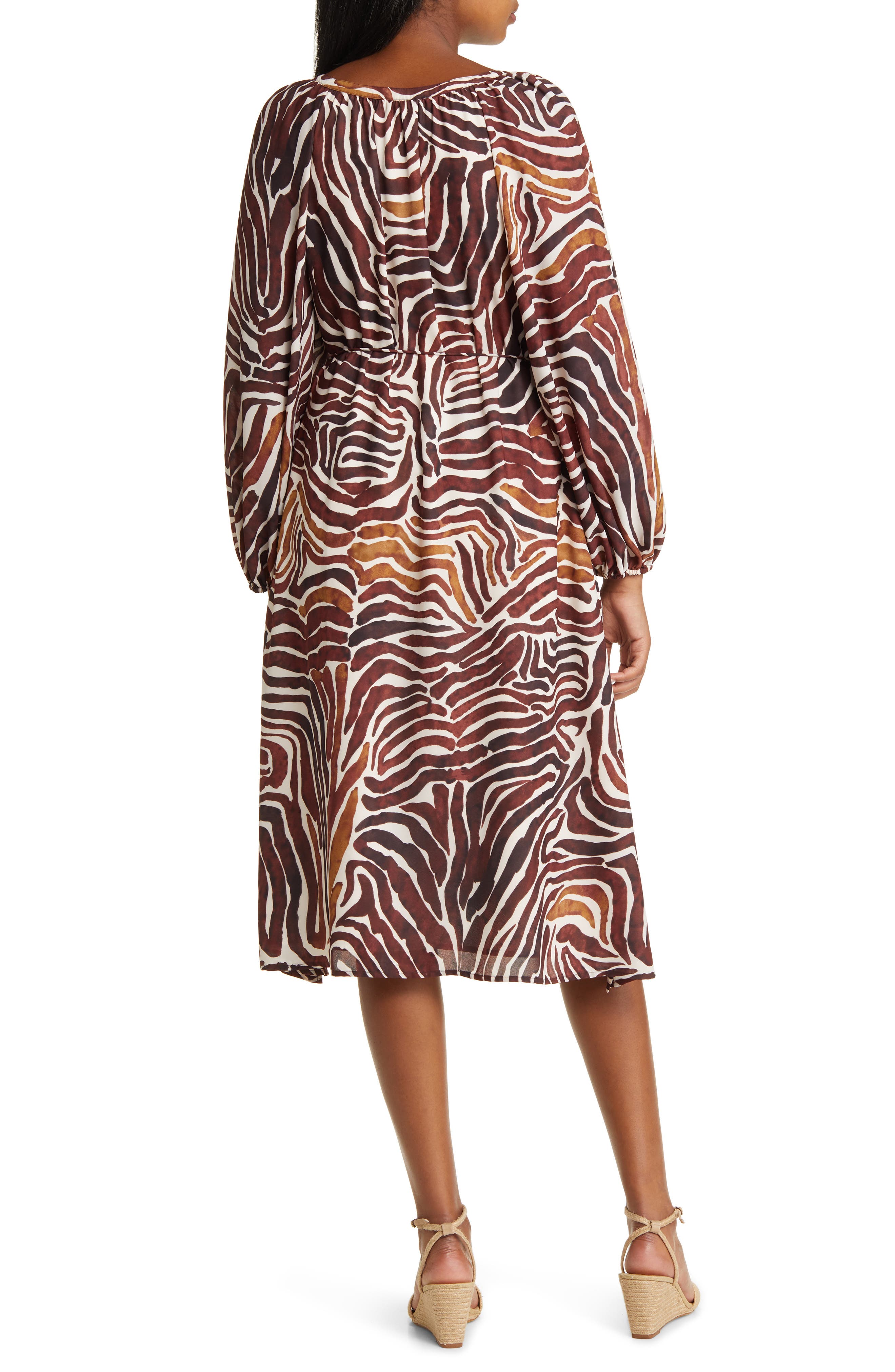 Tommy Bahama Zen Zebra Long Sleeve Midi Dress